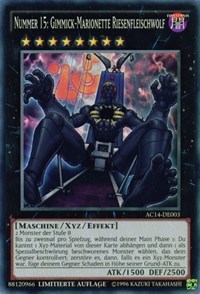 Number 15 Gimmick Puppet Giant Grinder German Nummer 15 Gimmick Marionette Riesenfleischwolf