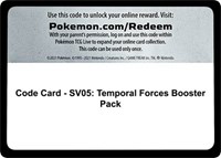 Code Card SV05 Temporal Forces Booster Pack